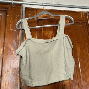 NWT American Eagle Outfitters Green Sleeveless Crop Tank Top